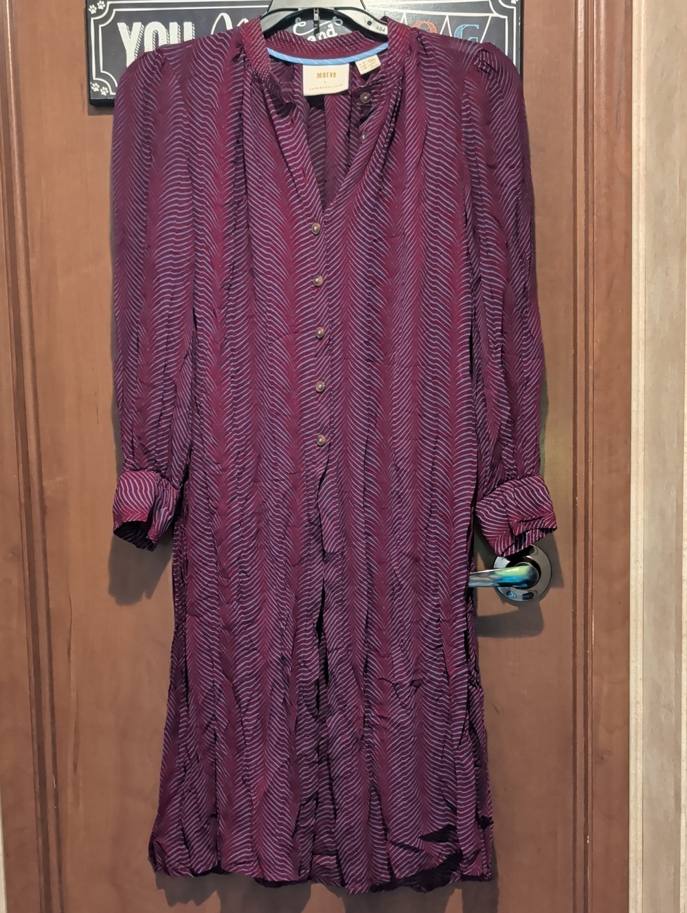 Maeve Plum & Navy Striped Swim Coverup